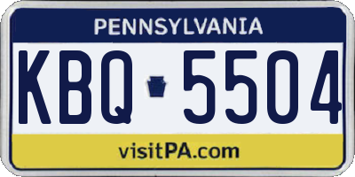 PA license plate KBQ5504