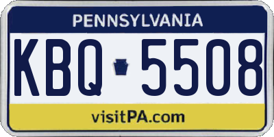 PA license plate KBQ5508