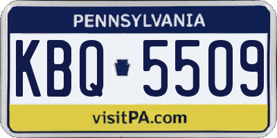 PA license plate KBQ5509