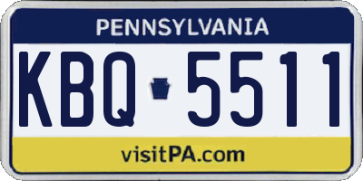 PA license plate KBQ5511