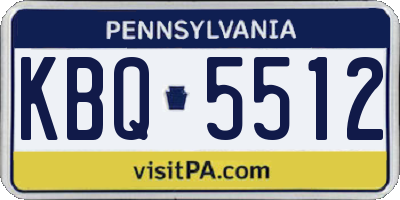 PA license plate KBQ5512