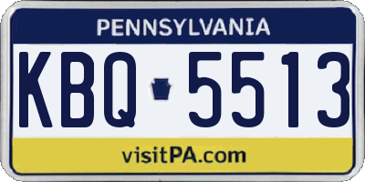 PA license plate KBQ5513