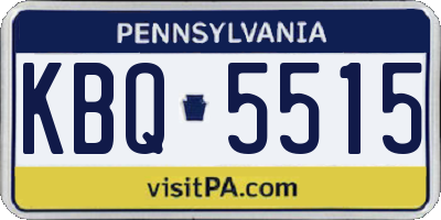 PA license plate KBQ5515