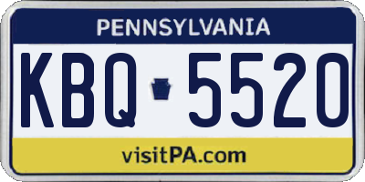 PA license plate KBQ5520