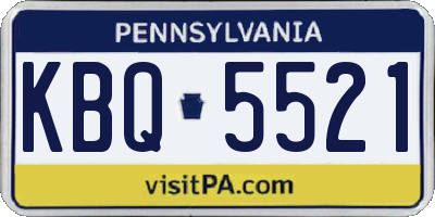 PA license plate KBQ5521