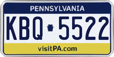 PA license plate KBQ5522