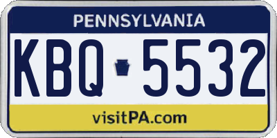 PA license plate KBQ5532