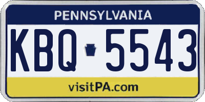 PA license plate KBQ5543