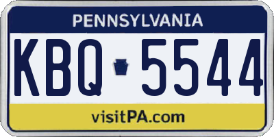 PA license plate KBQ5544