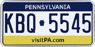 PA license plate KBQ5545