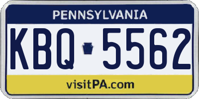 PA license plate KBQ5562