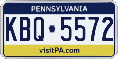 PA license plate KBQ5572