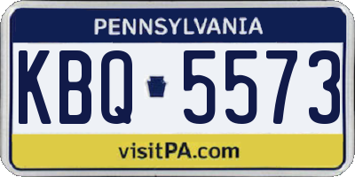 PA license plate KBQ5573