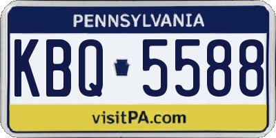 PA license plate KBQ5588
