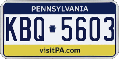 PA license plate KBQ5603