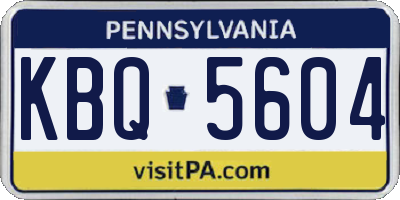PA license plate KBQ5604