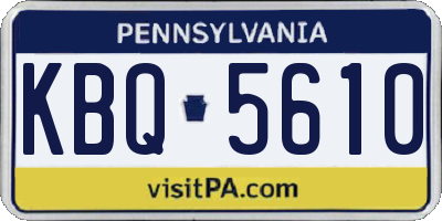 PA license plate KBQ5610