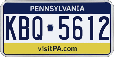 PA license plate KBQ5612
