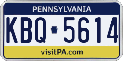 PA license plate KBQ5614