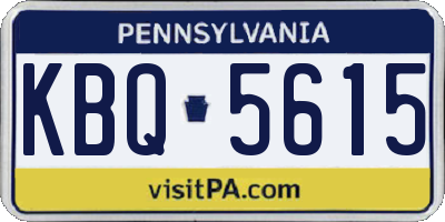 PA license plate KBQ5615