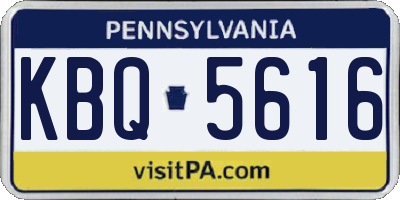 PA license plate KBQ5616