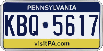 PA license plate KBQ5617