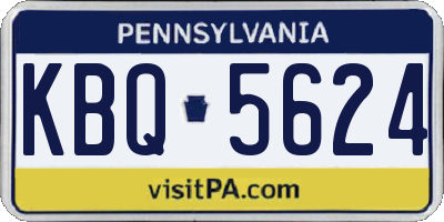 PA license plate KBQ5624