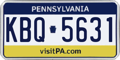 PA license plate KBQ5631