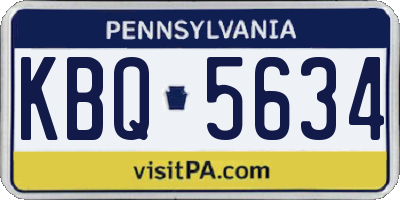 PA license plate KBQ5634