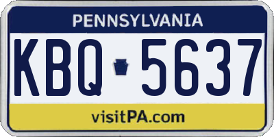 PA license plate KBQ5637