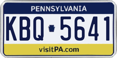 PA license plate KBQ5641