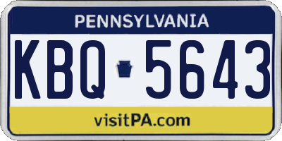 PA license plate KBQ5643
