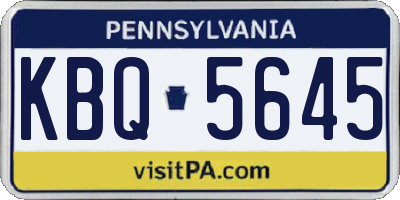 PA license plate KBQ5645