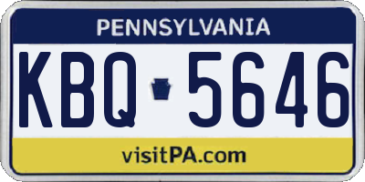 PA license plate KBQ5646