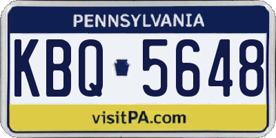 PA license plate KBQ5648