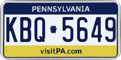 PA license plate KBQ5649