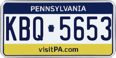 PA license plate KBQ5653