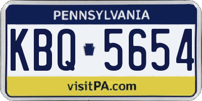 PA license plate KBQ5654