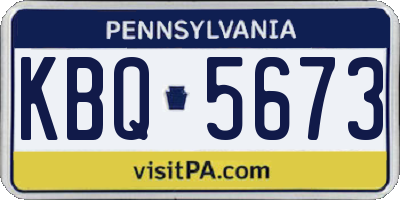 PA license plate KBQ5673