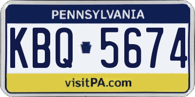PA license plate KBQ5674