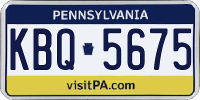PA license plate KBQ5675