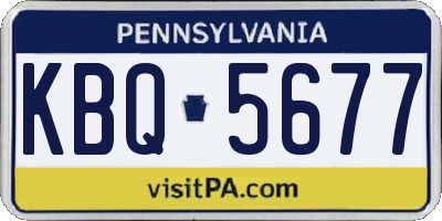 PA license plate KBQ5677