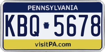 PA license plate KBQ5678