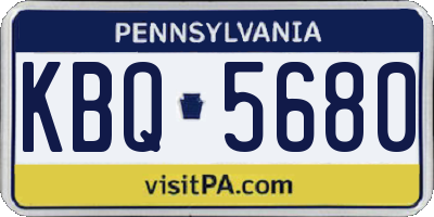 PA license plate KBQ5680