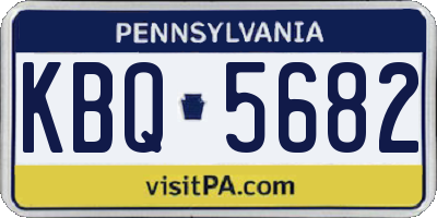 PA license plate KBQ5682