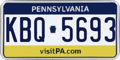PA license plate KBQ5693