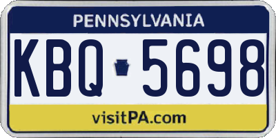 PA license plate KBQ5698