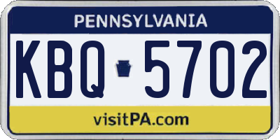 PA license plate KBQ5702