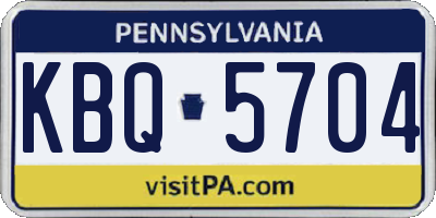 PA license plate KBQ5704