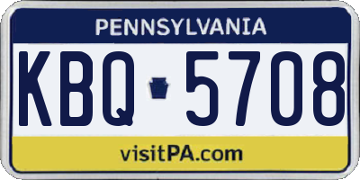 PA license plate KBQ5708